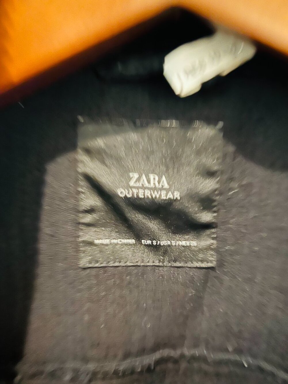 black corduroy jacket is from Zara and features a frayed hem Size Small - Picture 15 of 16